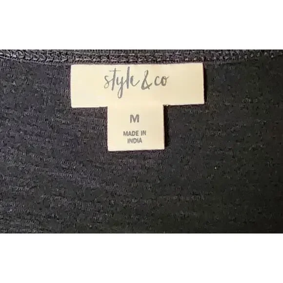 Style & Co New Women's Black Sleeveless Knee Length Cotton Dress Size Medium M - Picture 8 of 8